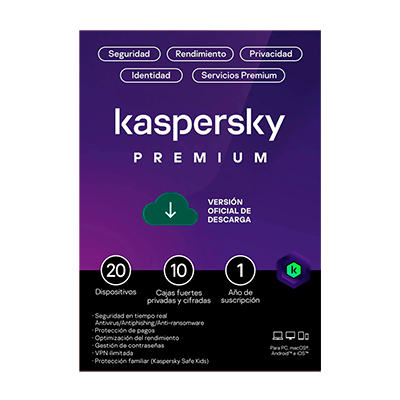 ANTIVIRUS KASPERSKY PREMIUM 20 US + 10 KPM