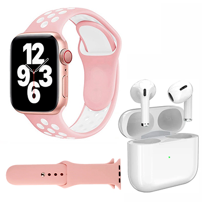 SMARTWATCH + AUDIFONOS INALAMBRICOS JALTECH I7 PRO MAX L ROSA