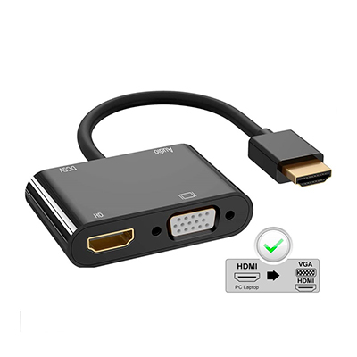 CONVERTIDOR HDMI A HDMI - VGA - AUDIO ETR-1582G
