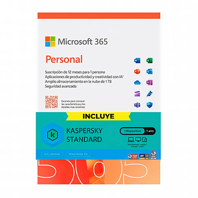 LICENCIA OFFICE 365 PERSONAL + ANTIVIRUS KASPERSKY STANDARD
