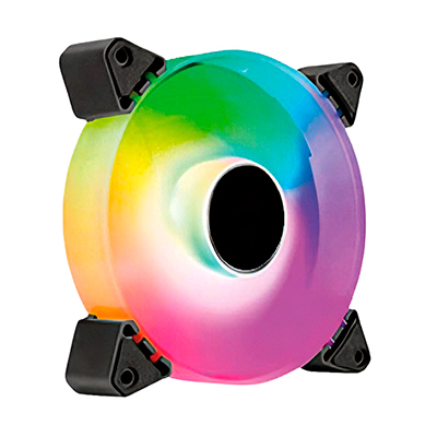 VENTILADOR GAMER RGB 12CM 4 PINES MARCO TRANSPARENTE