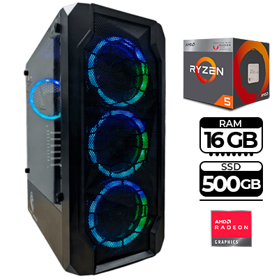 TORRE GAMER COMPUMAX HALCON MLHQ-10 BK RYZEN 5-5600T