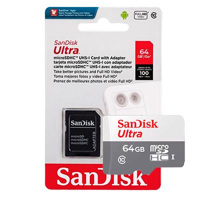 MICRO SD SANDISK 64GB ULTRA HC UHS-I CLASE 10