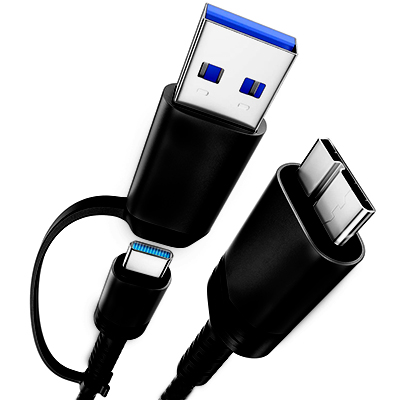 CABLE TIPO C + USB 3.0 A MICRO PARA DISCO DURO ETR-1699G-2